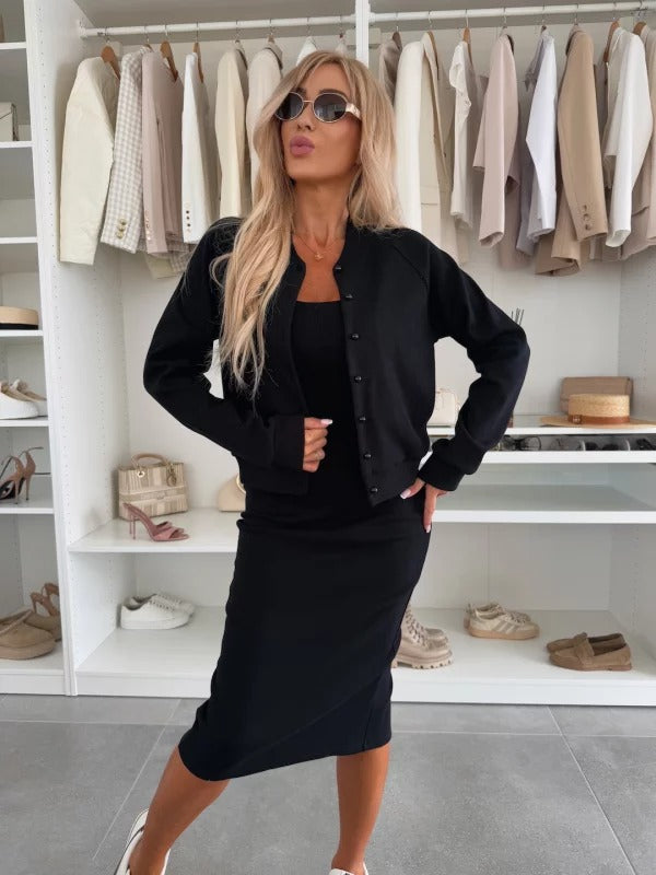 Damen Sommer Zweiteiliger Set Midikleid
