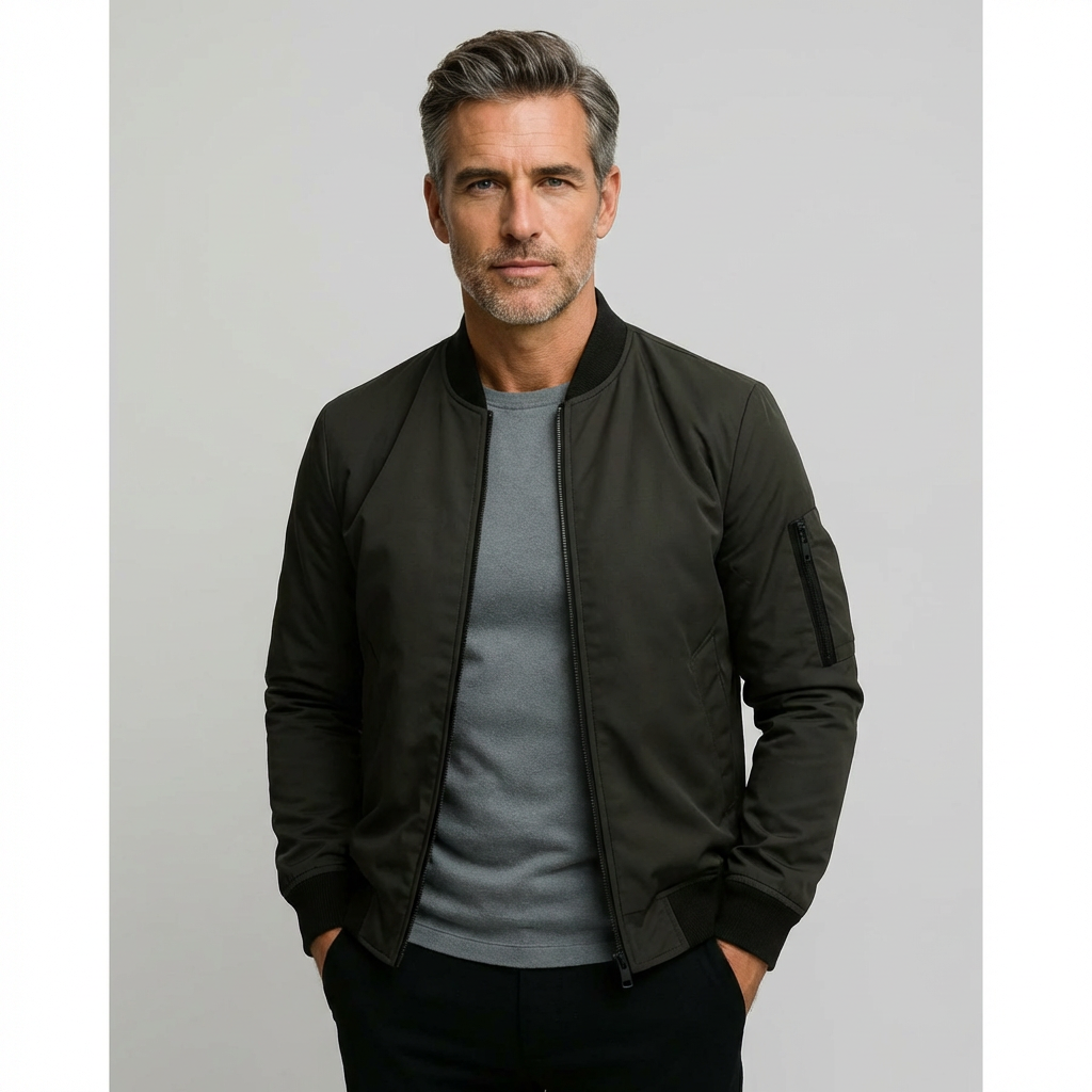 Herren Bomberjacke mit klassischem Schnitt und Reißverschluss