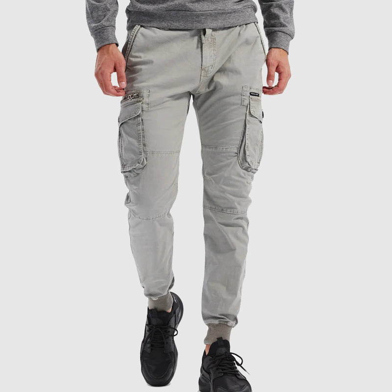 Herren Cargo Hosen mit Slim Fit und elastischem Bund