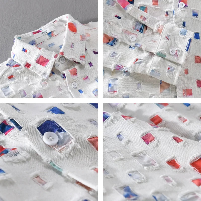 Herren Jeanshemd im lässigen Stil mit Print