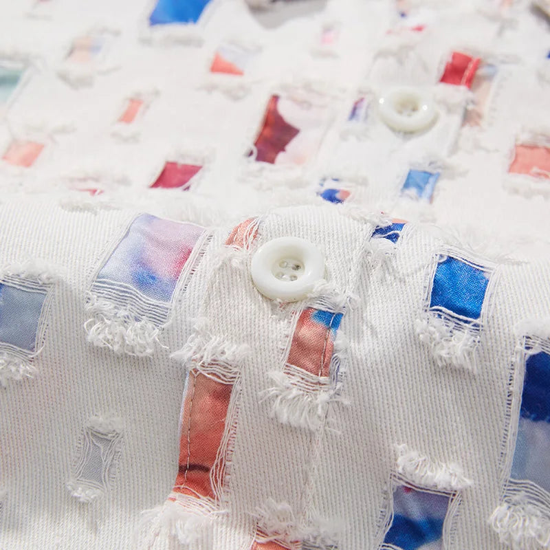 Herren Jeanshemd im lässigen Stil mit Print