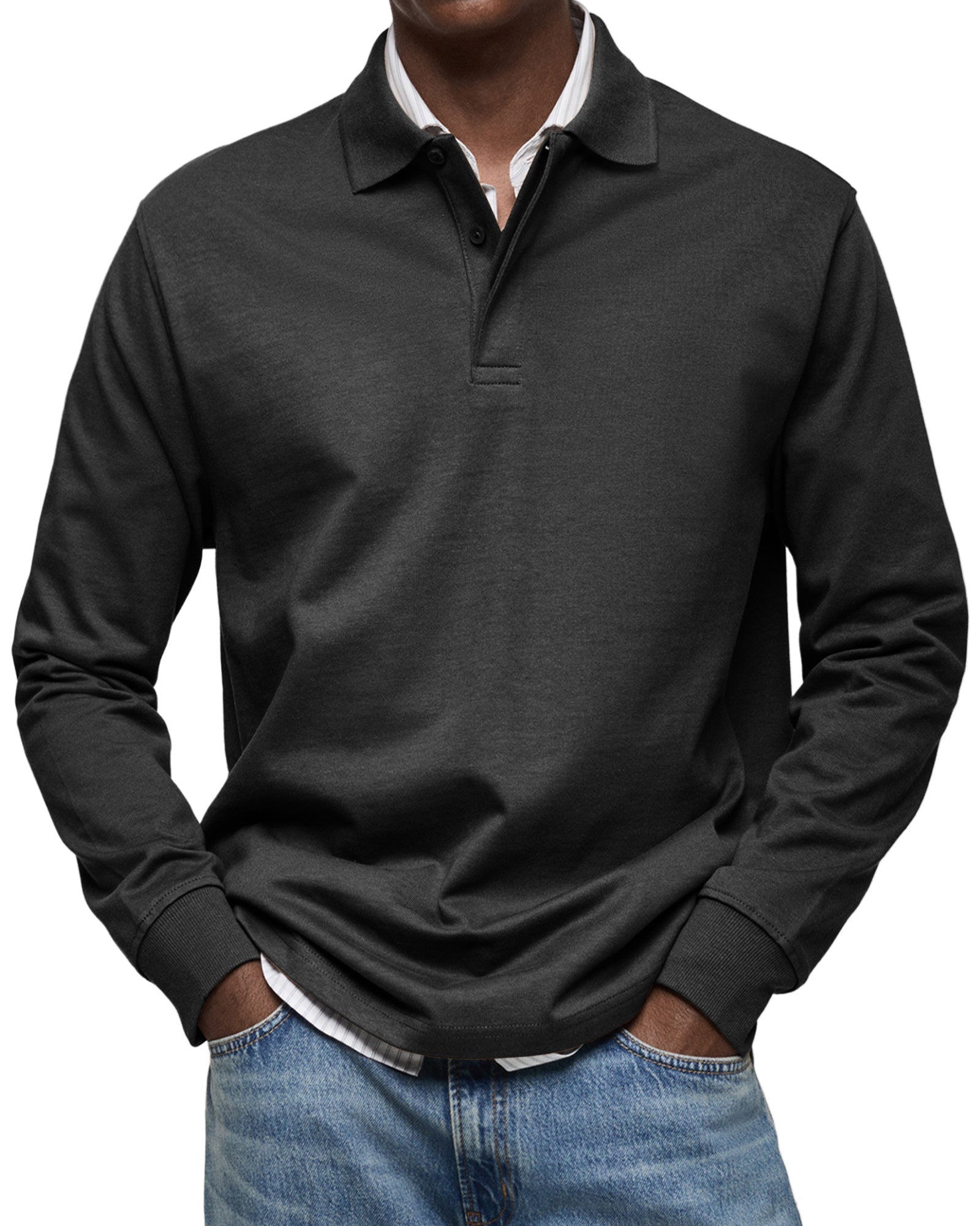 Herren Langarm Poloshirt im traditionellen Design