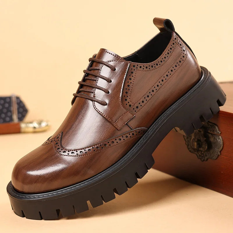 Herren Business Oxford Schuhe | Schnürung erhöhende Sohle