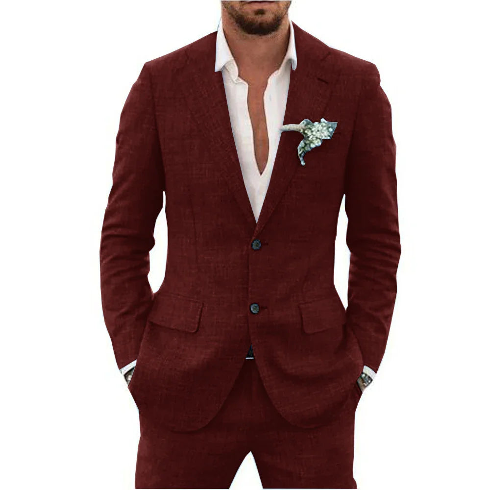 Herren Sommer Anzug 2-Teilig mit Blazer und Hose