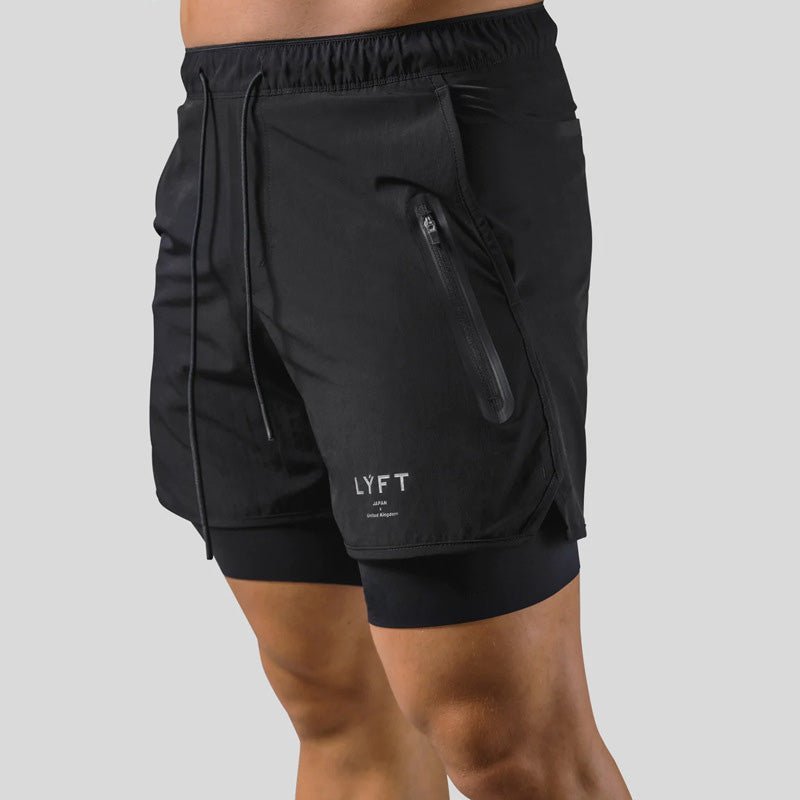 Herren Sportshorts mit integrierter Kompressionsshort für Training und Freizeit