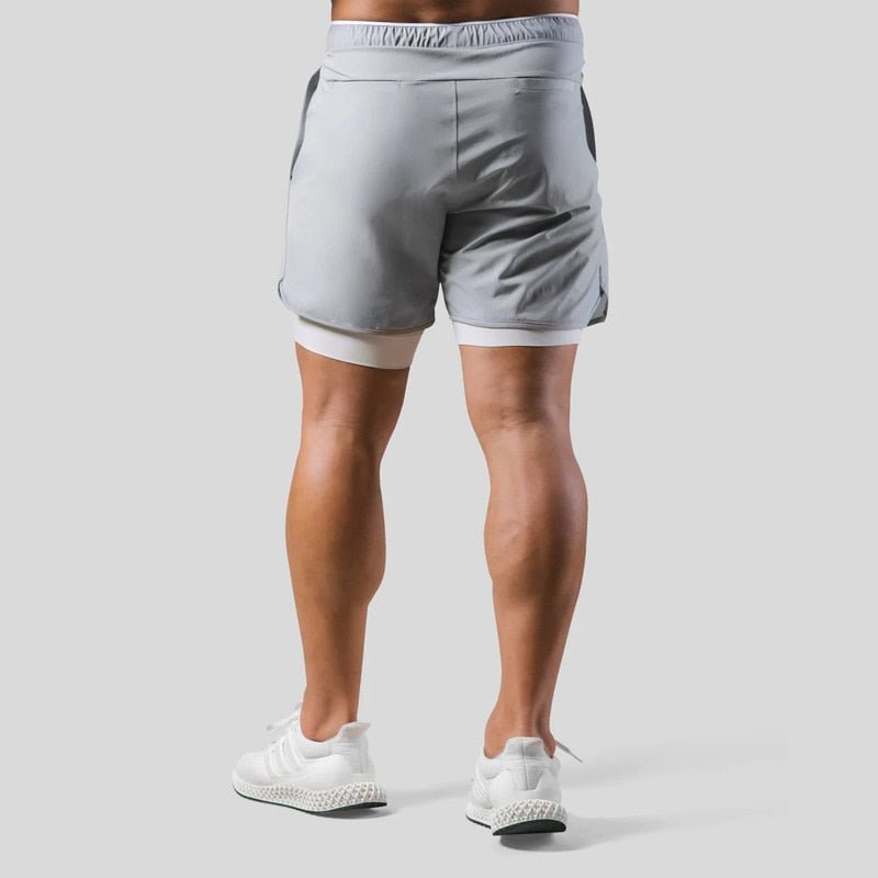 Herren Sportshorts mit integrierter Kompressionsshort für Training und Freizeit