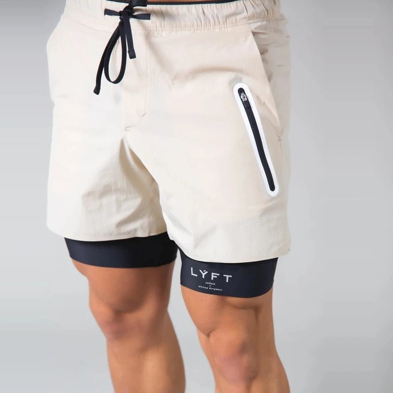 Herren Sportshorts mit integrierter Kompressionsshort für Training und Freizeit