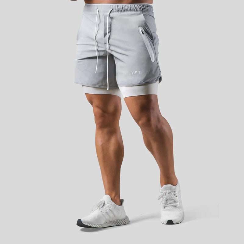 Herren Sportshorts mit integrierter Kompressionsshort für Training und Freizeit