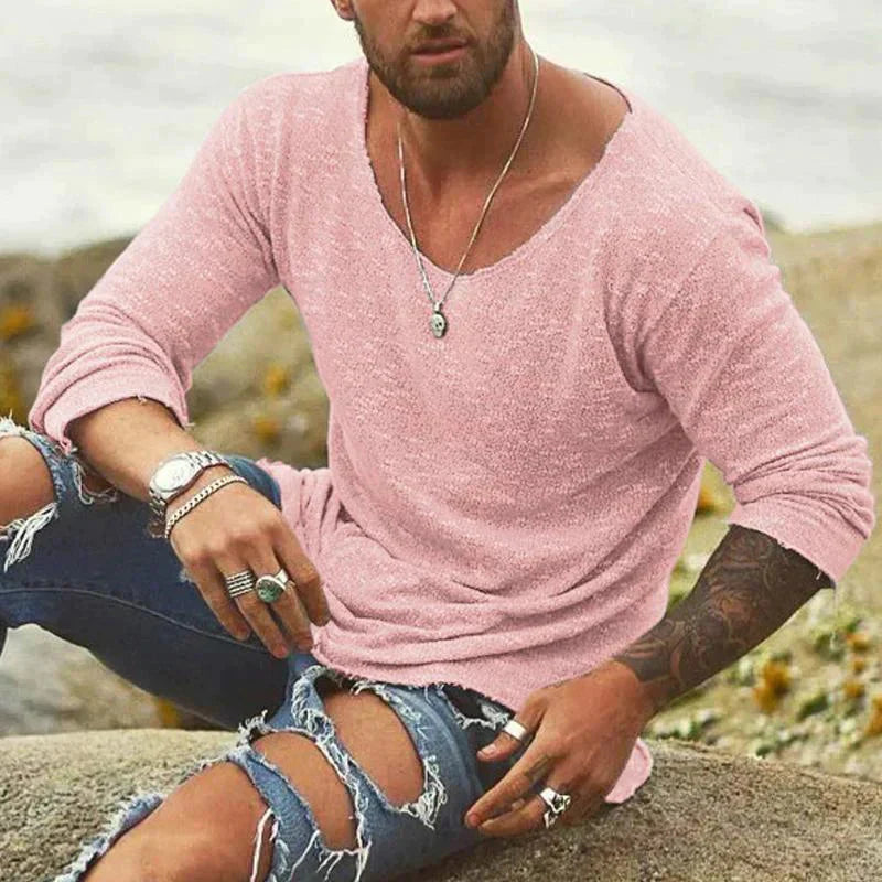 Herren Langarm Sommer T-Shirt