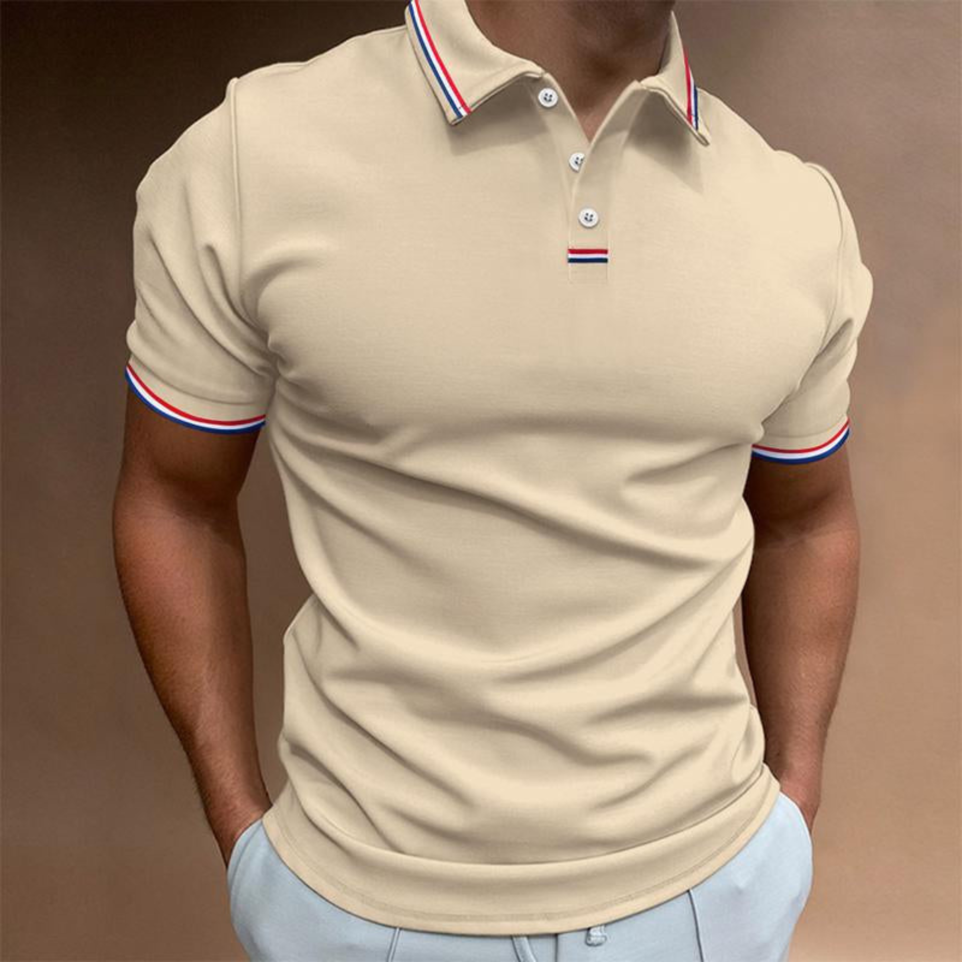 Herren Casual Slim Fit Kurzarm Poloshirt