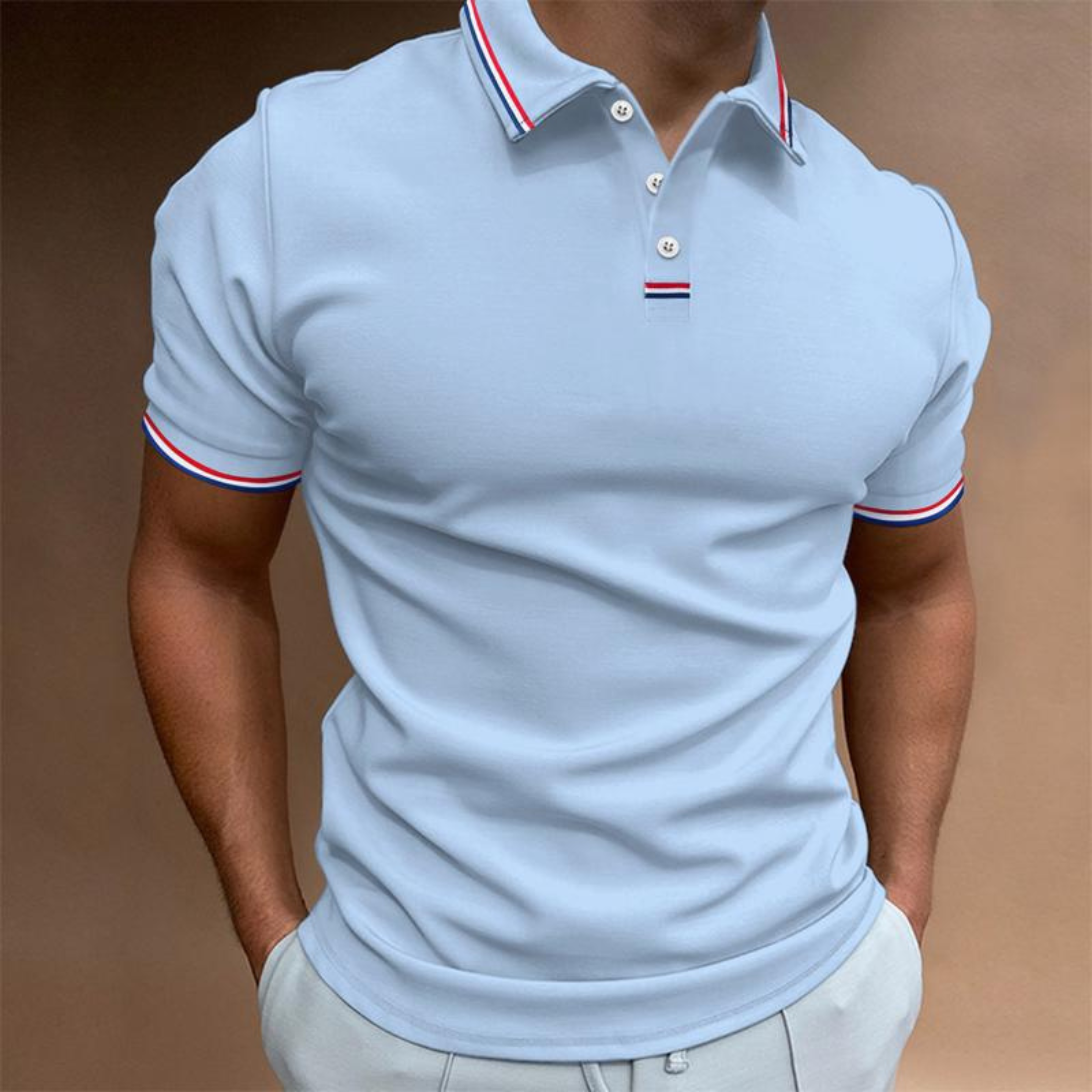Herren Casual Slim Fit Kurzarm Poloshirt