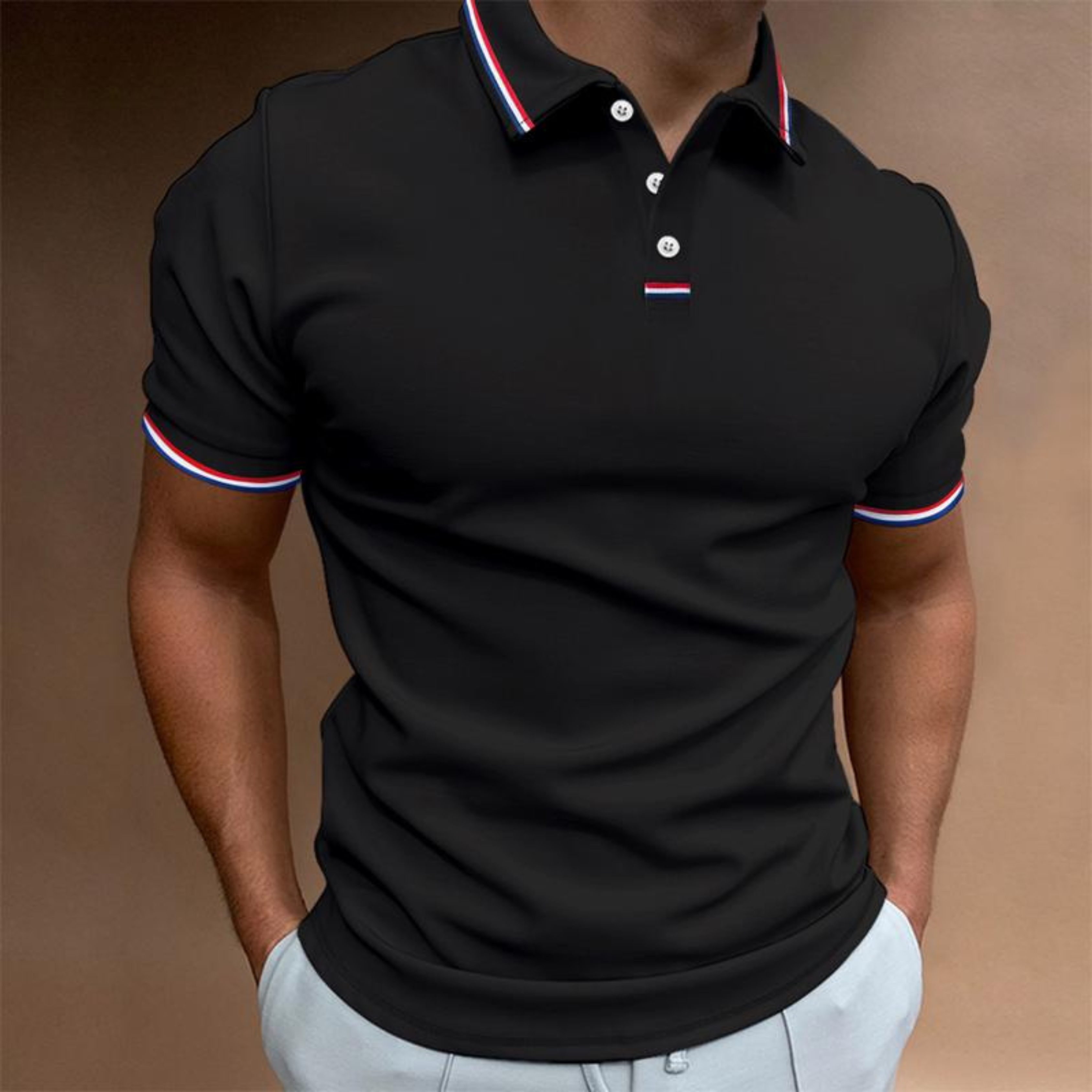 Herren Casual Slim Fit Kurzarm Poloshirt