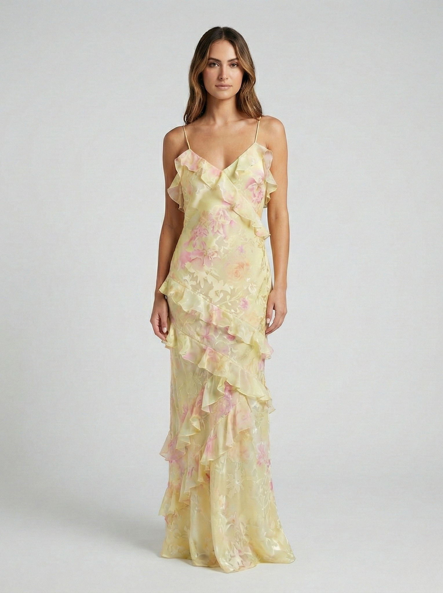 Damen Spaghettiträgern Sommer Maxikleid