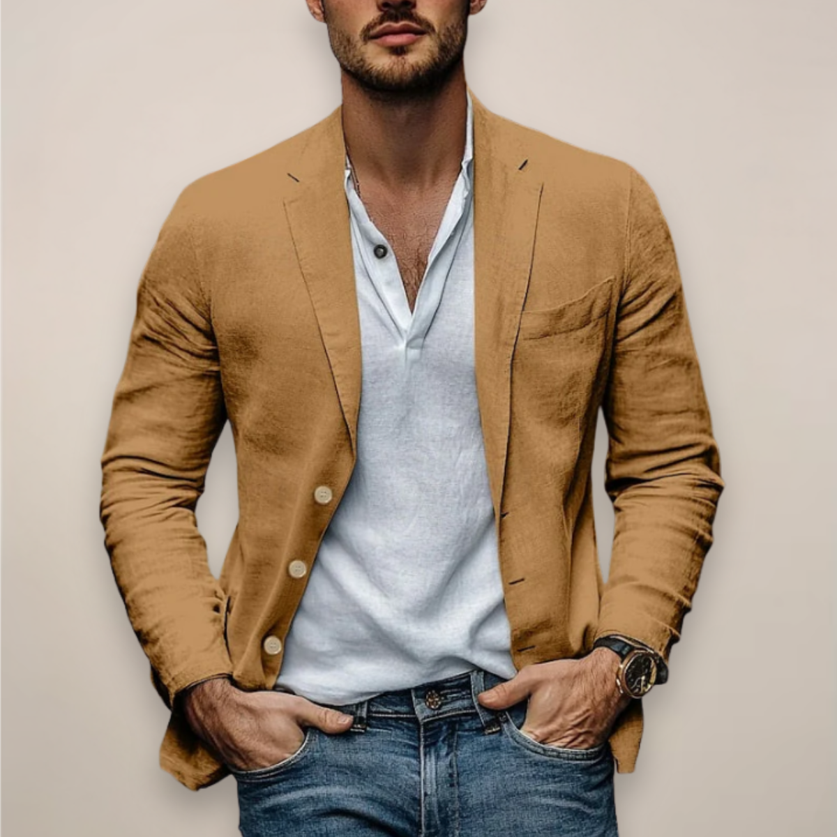 Herren Sommer Reverskragen Blazer Sakko