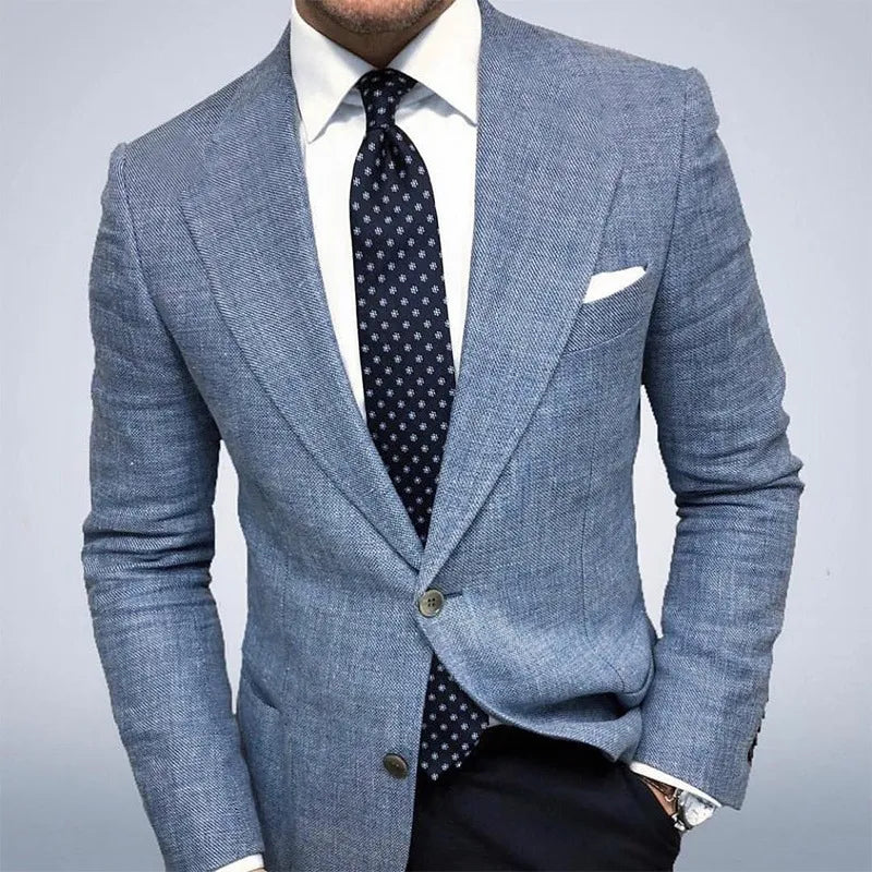Herren Reverskragen Knopfleiste Sommer Blazer