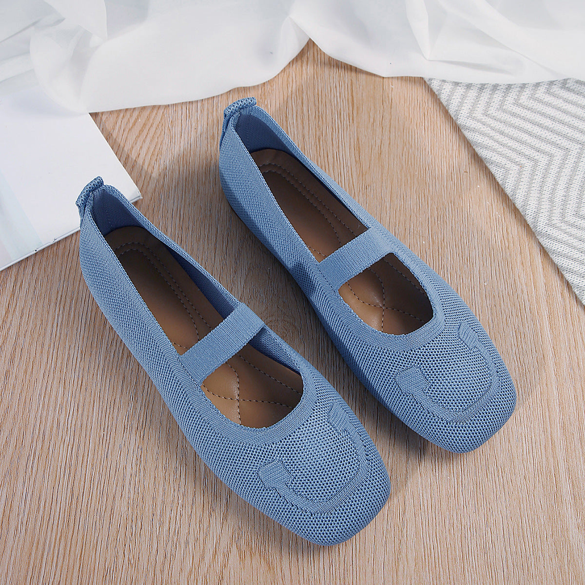 Damen Sommer Slip On Ballerina Schuhe