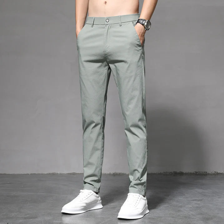Herren Sommer Gürtelschlaufen Chino Hose