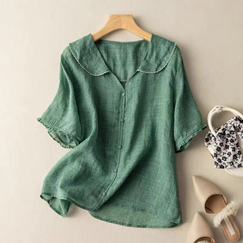 Damen Vintage Bluse mit Knopfdetail und femininem Schnitt