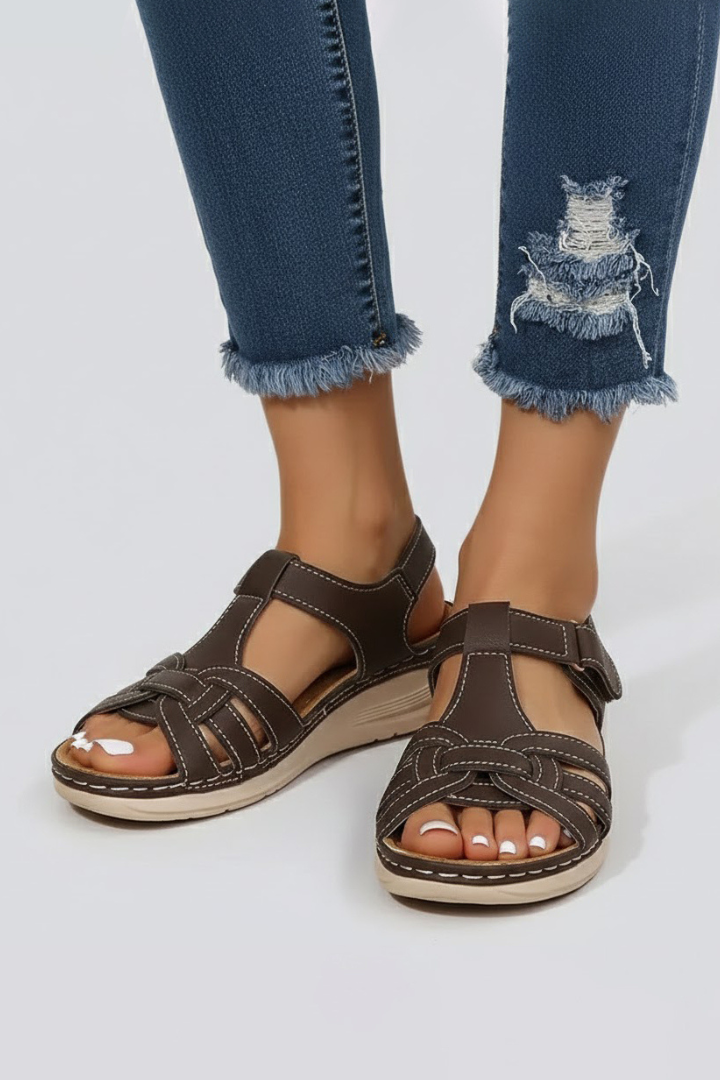 Damen Offene Zehenpartie Riemchen Sommer Sandalen