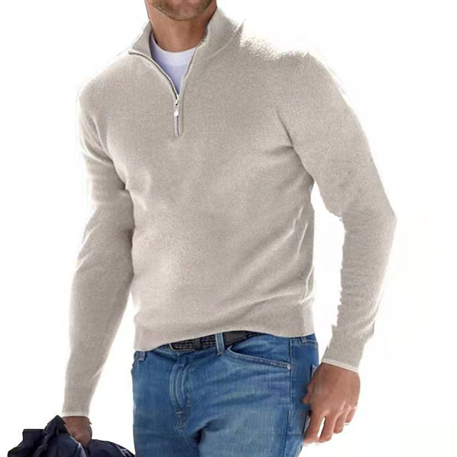 Herren Half Zip Langarm Pullover