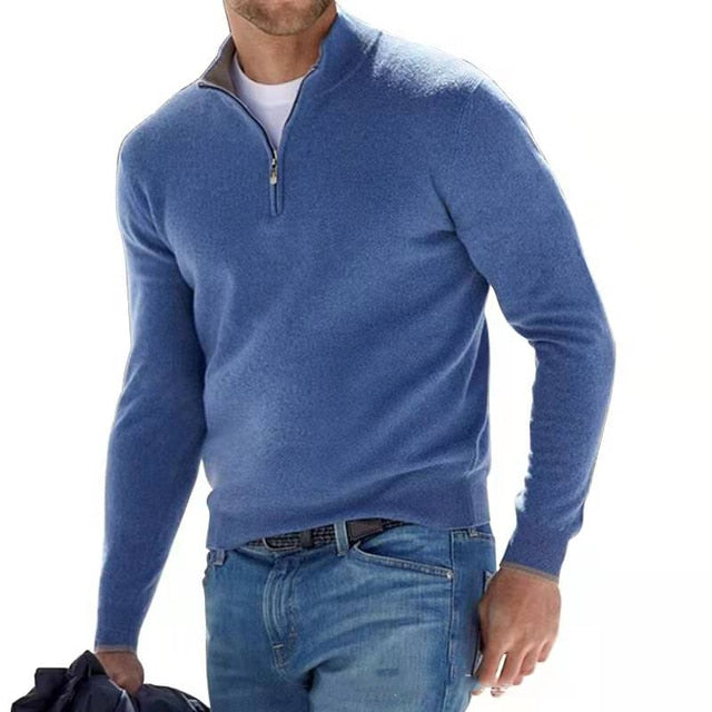 Herren Half Zip Langarm Pullover