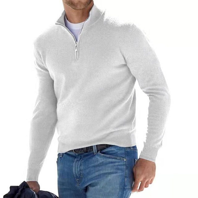 Herren Half Zip Langarm Pullover