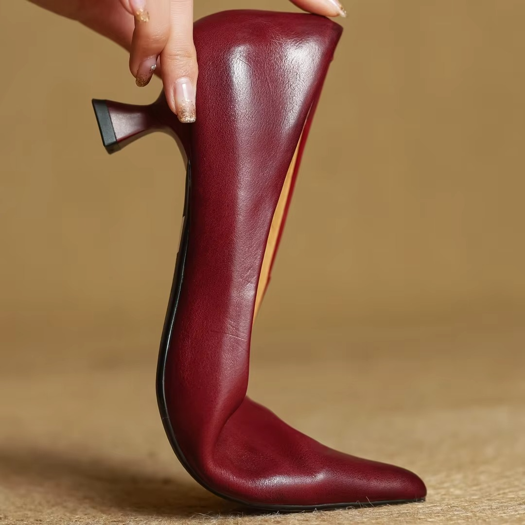 Damen Sommer Spitze Slip-On Kitten Heels