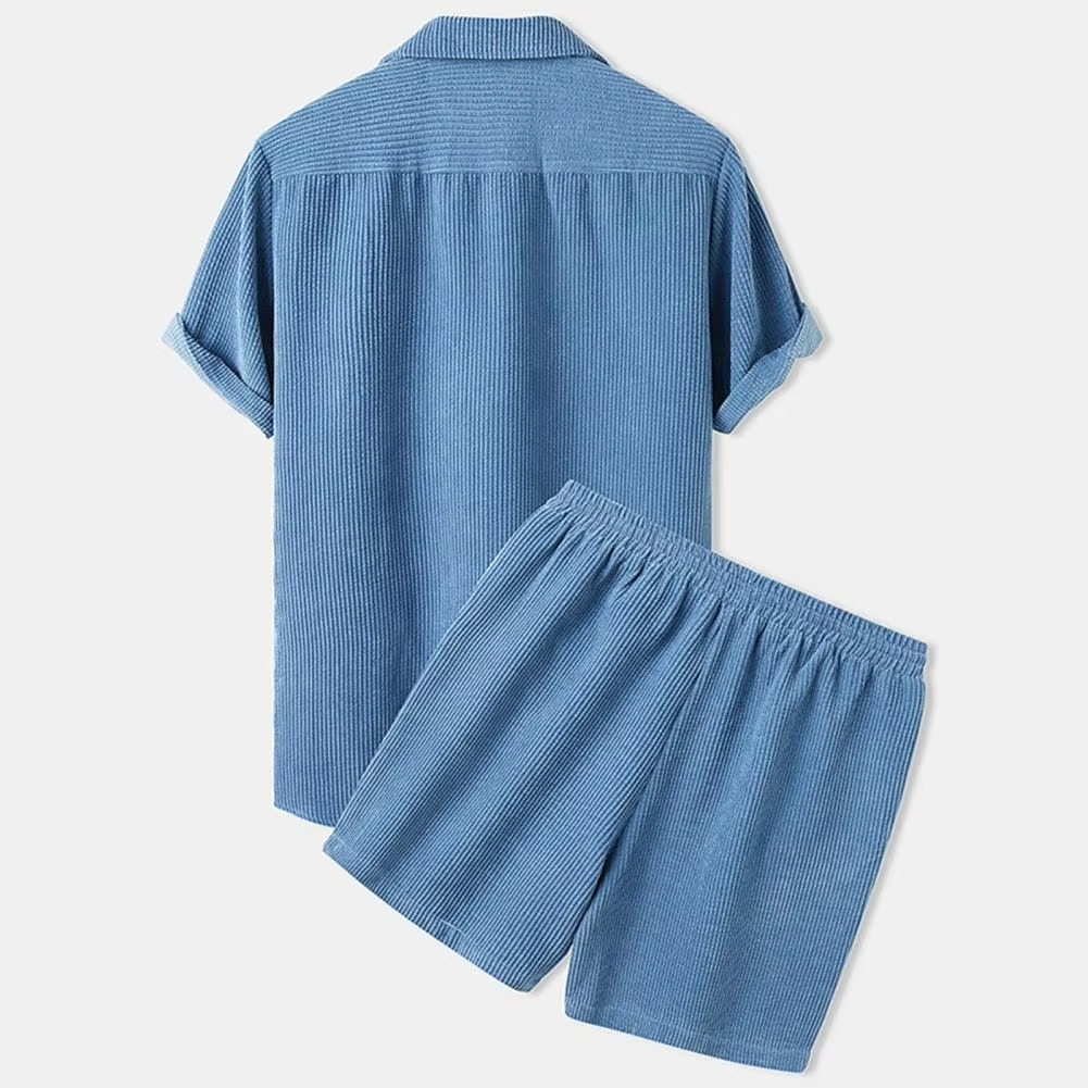 Herren Sommer Zweiteiler Hemd und Shorts Set