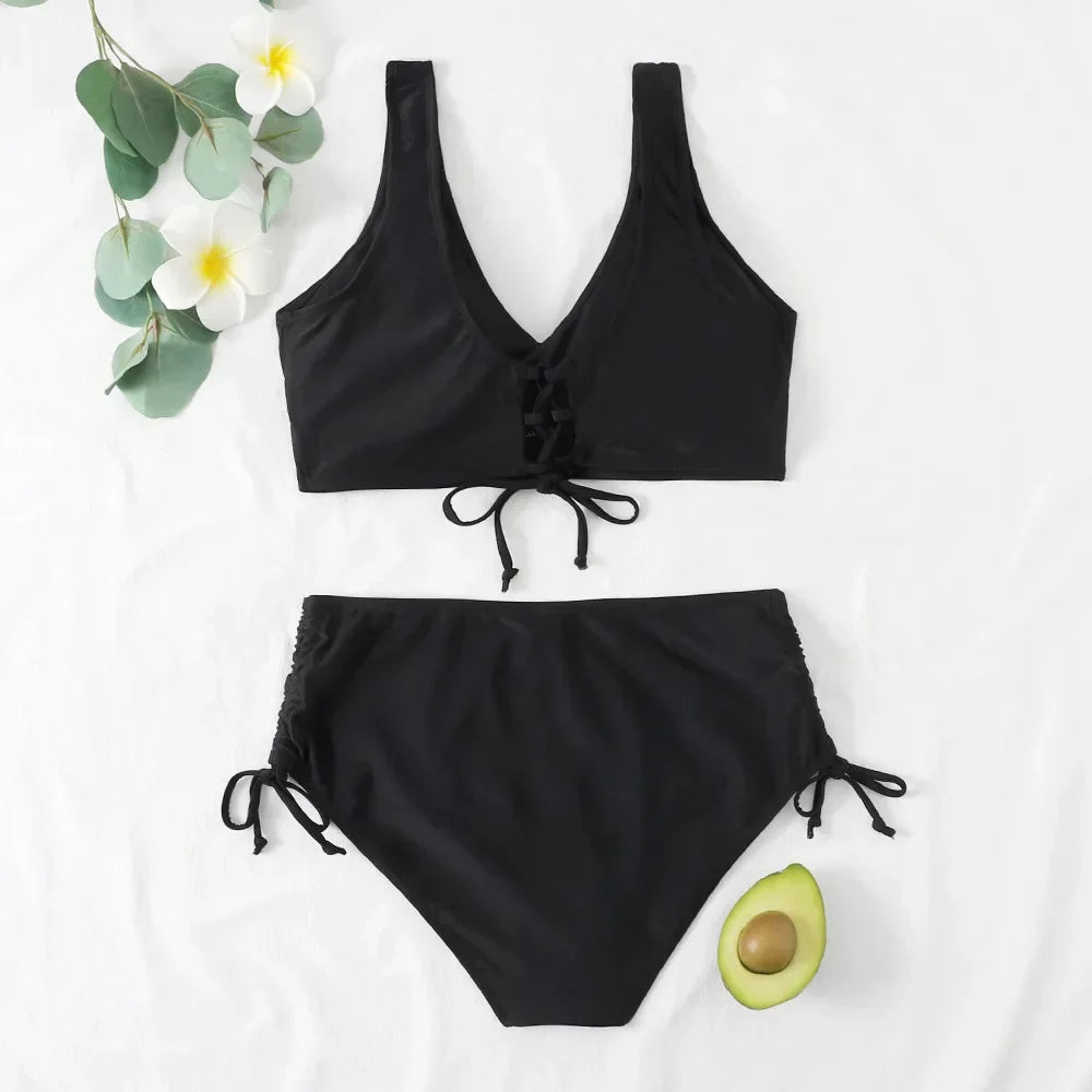 Damen Sommer V Ausschnitt Bikini