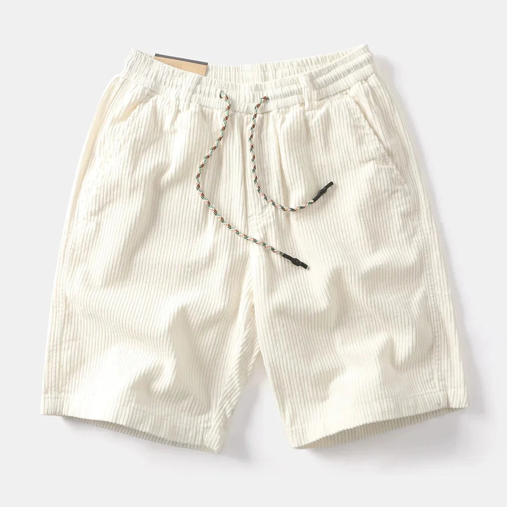 Herren Lässig Strukturiert Kordelzug Shorts