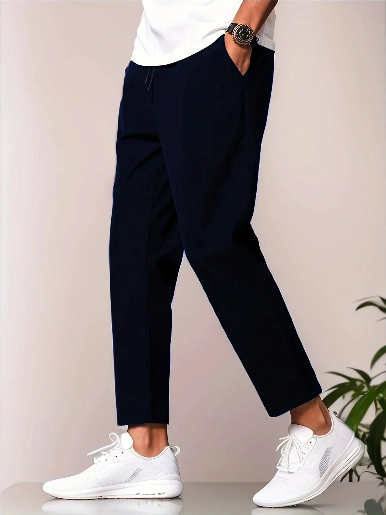 Herren Cropped Sommer Jogger Hose