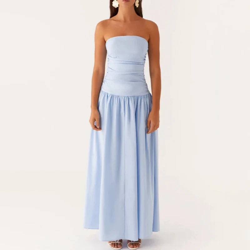 Damen Lässig Karomuster Sommer Maxikleid