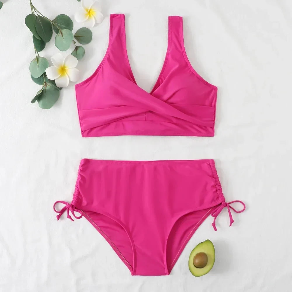 Damen Sommer V Ausschnitt Bikini