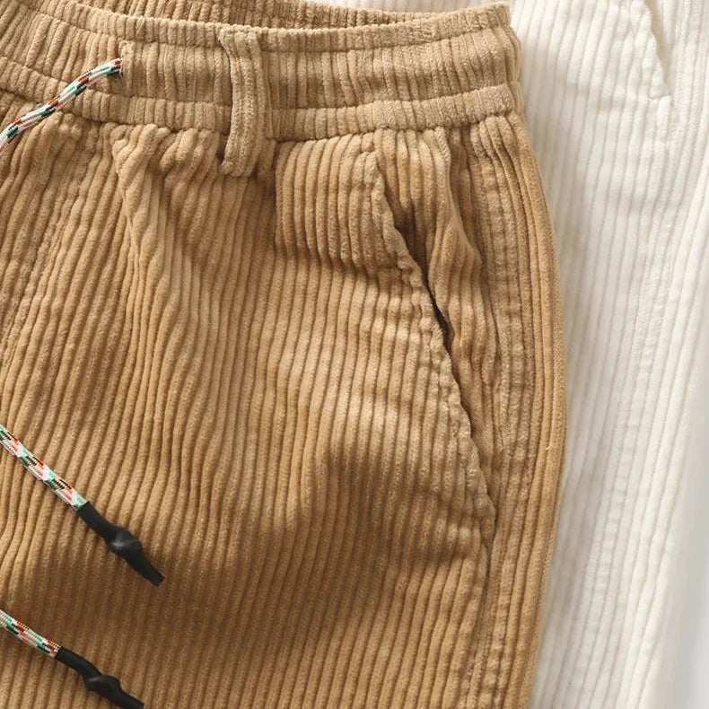 Herren Lässig Strukturiert Kordelzug Shorts