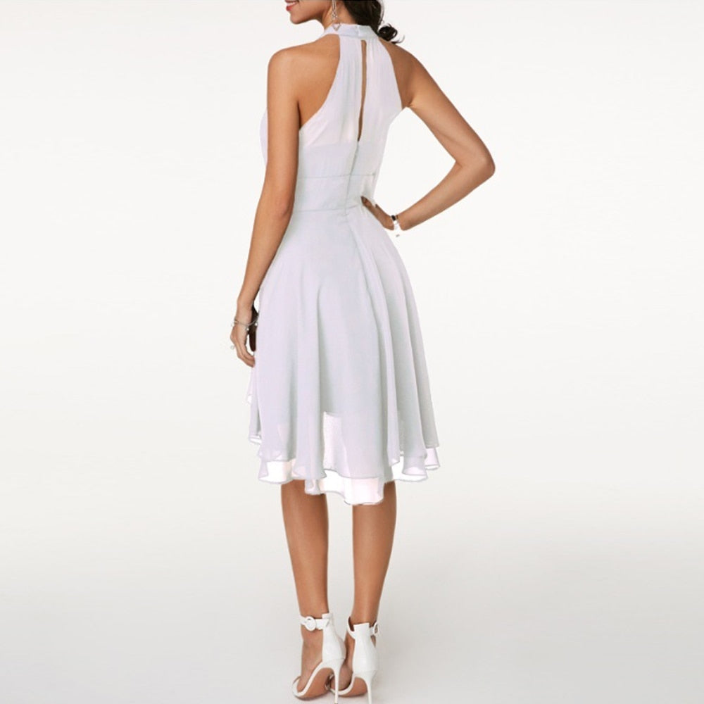 Greta | Damen Elegantes Neckholder Abendkleid