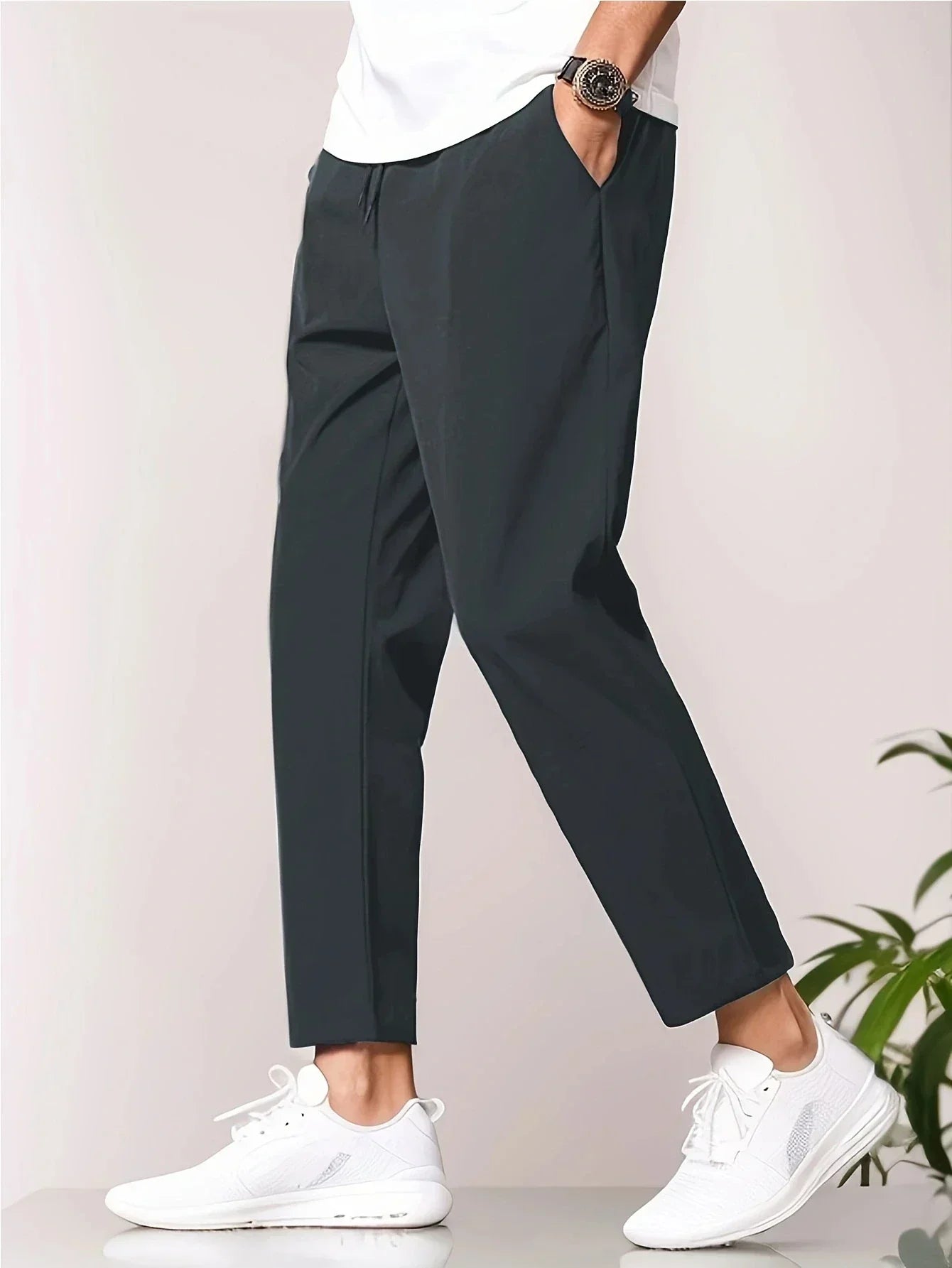 Herren Cropped Sommer Jogger Hose
