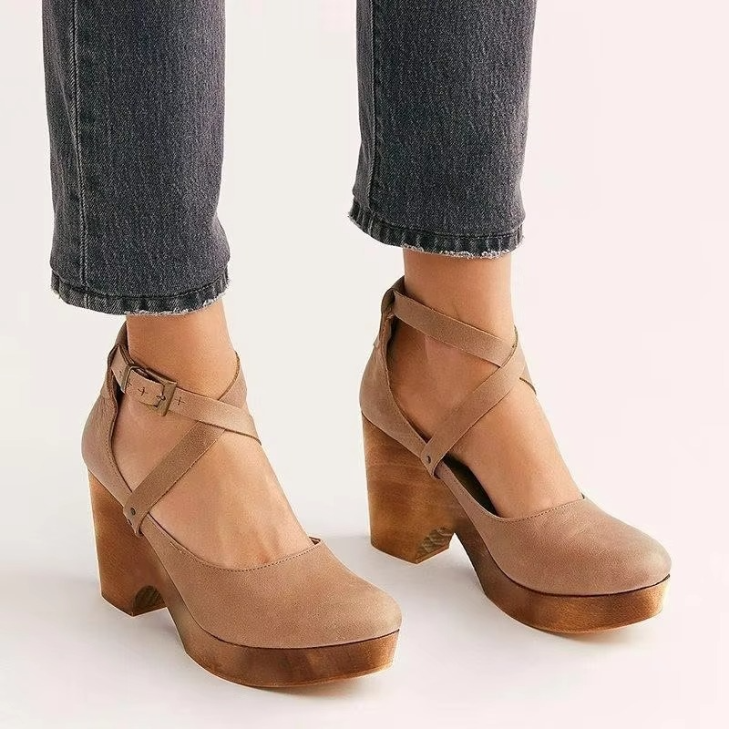 Damen Lässig Blockabsatz Plateau Mary Jane Pumps