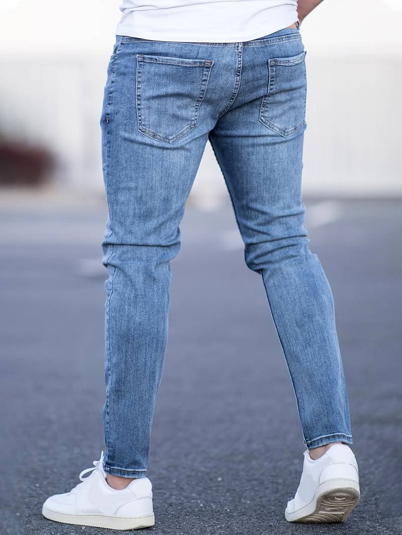 Herren Skinny Jeans | Ripped Stretch Denim mit Schlanker Passform