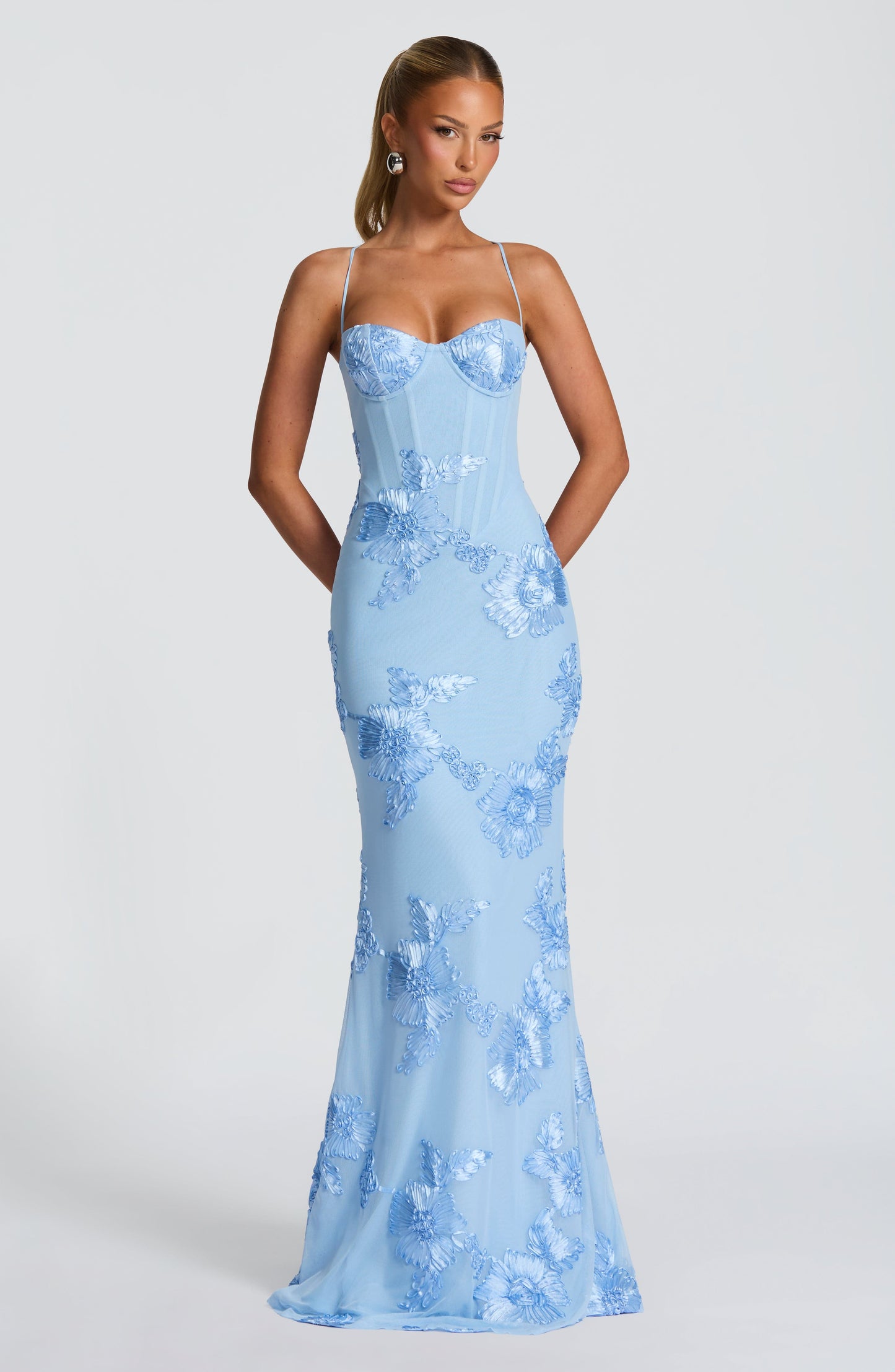Damen Sommer Spaghettiträgern Maxi Hochzeitsgastkleid