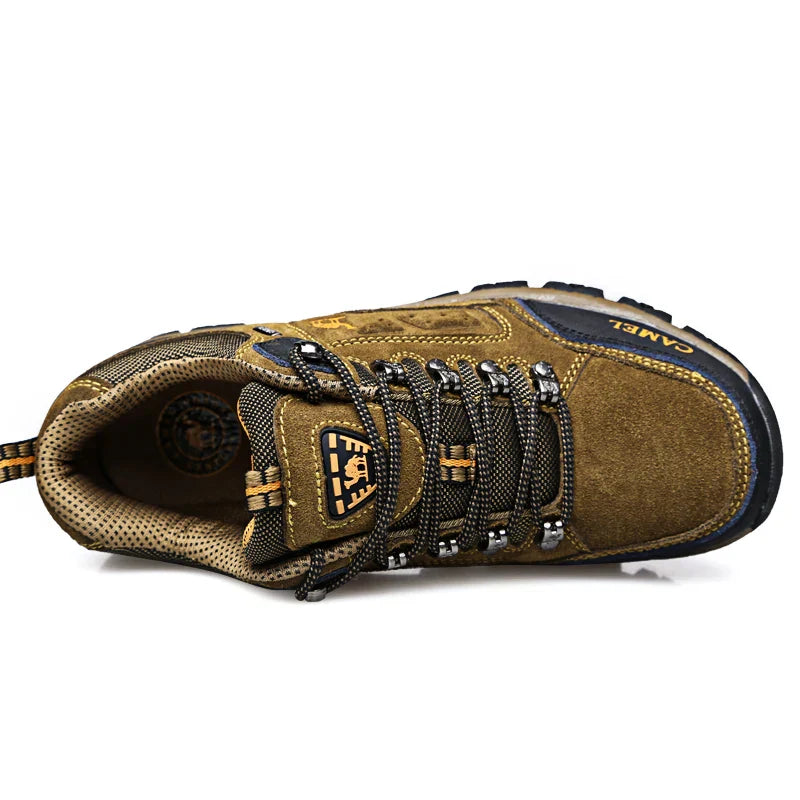 Herren Outdoor Wanderschuhe | Schnürschuh mit Dicker Sohle für Trekking