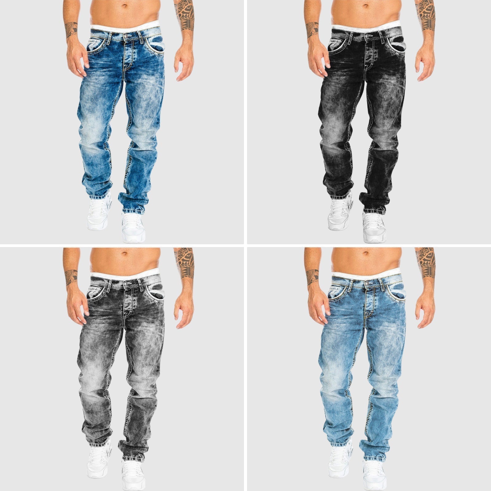 Herren Baggy Jeans | Verwaschen mit weitem Schnitt und tiefem Sitz