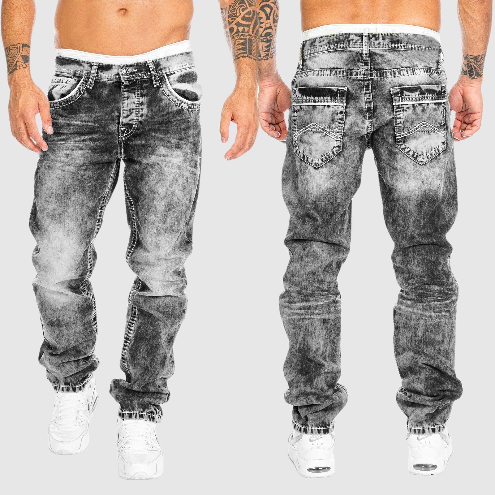 Herren Baggy Jeans | Verwaschen mit weitem Schnitt und tiefem Sitz