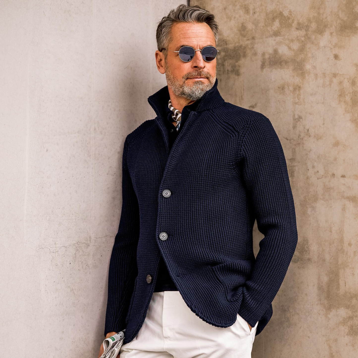 Philipp | Herren Raffinierte Knöpfen Strickjacke