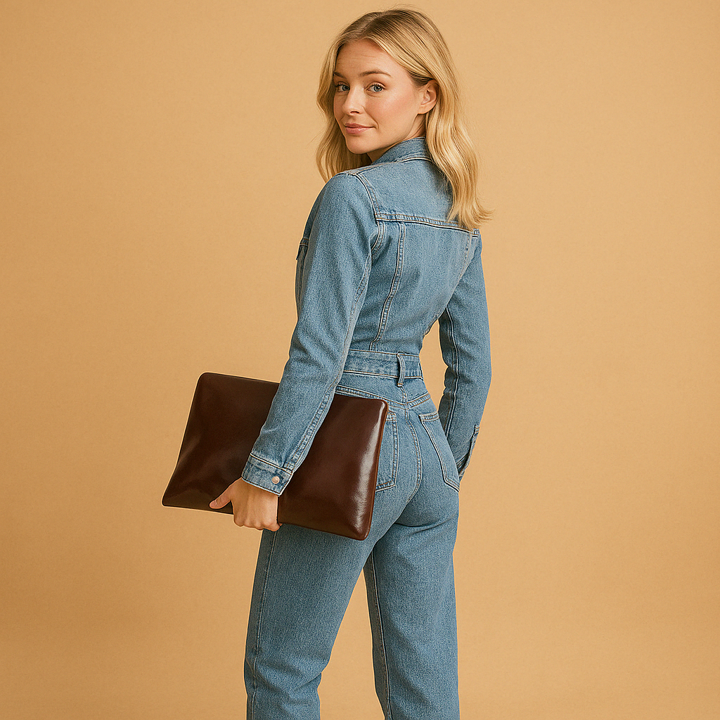 Damen Lässiger Relaxed Fit Denim Sommer Jumpsuit