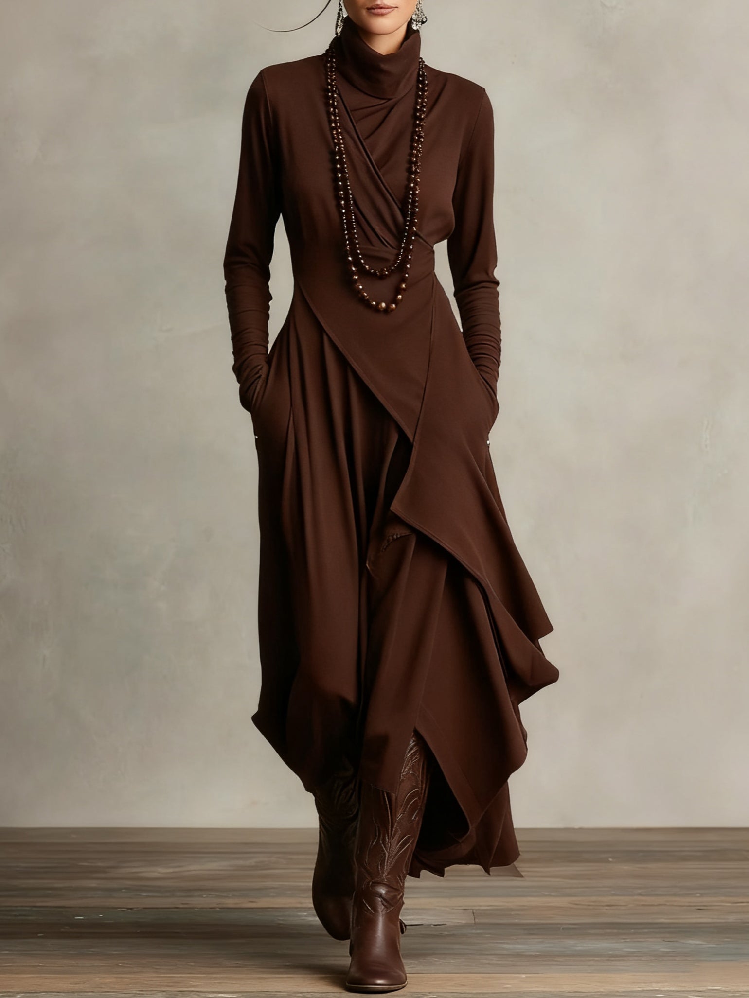 Damen Sommer Asymmetrisch Mehrlagig Maxikleid