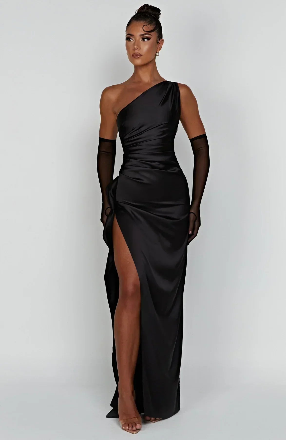 Damen Ein Schulter Drapiert Abendkleid