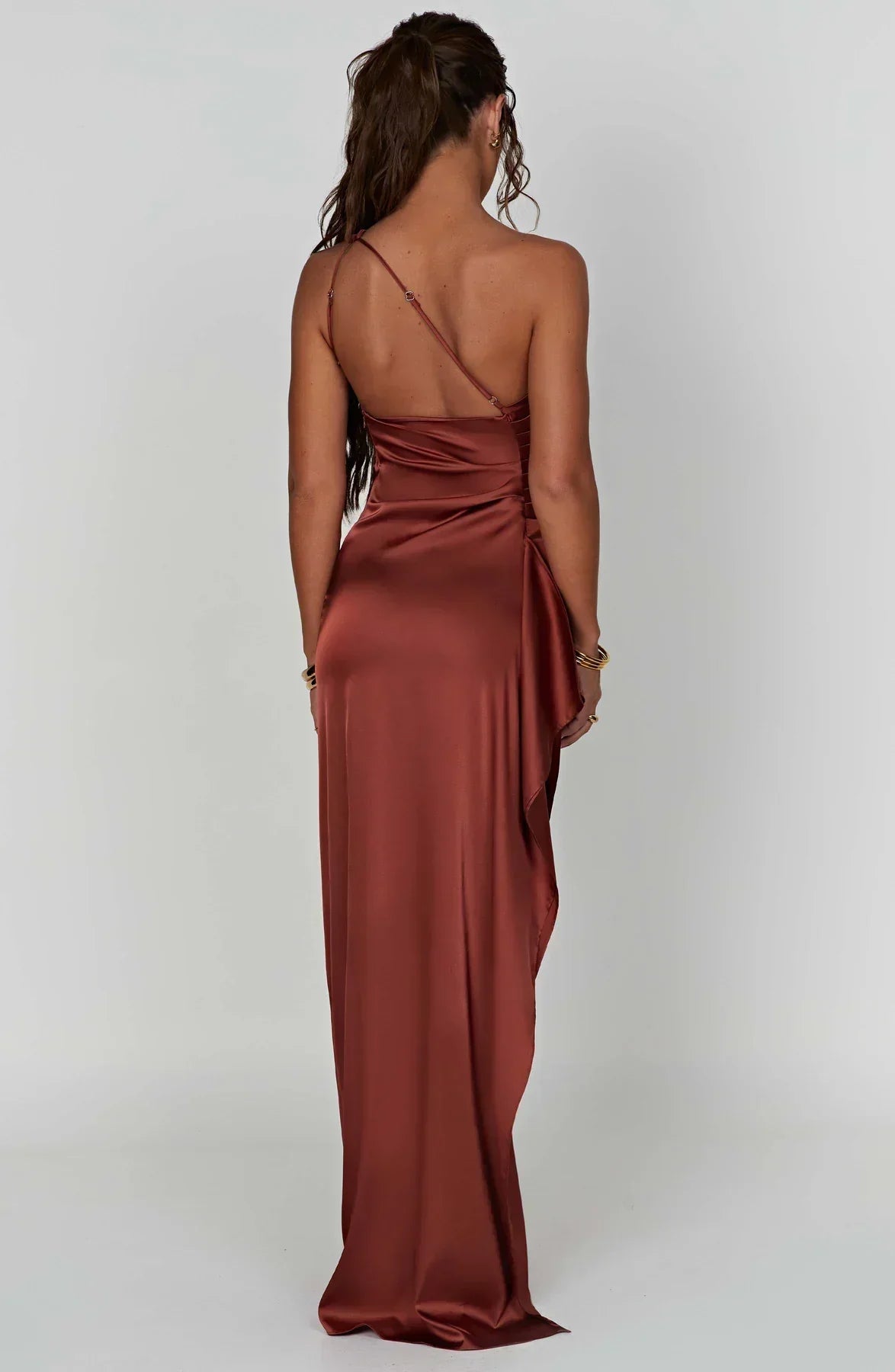 Emilia | Damen Elegantes Ein Schulter Ausschnitt Maxikleid