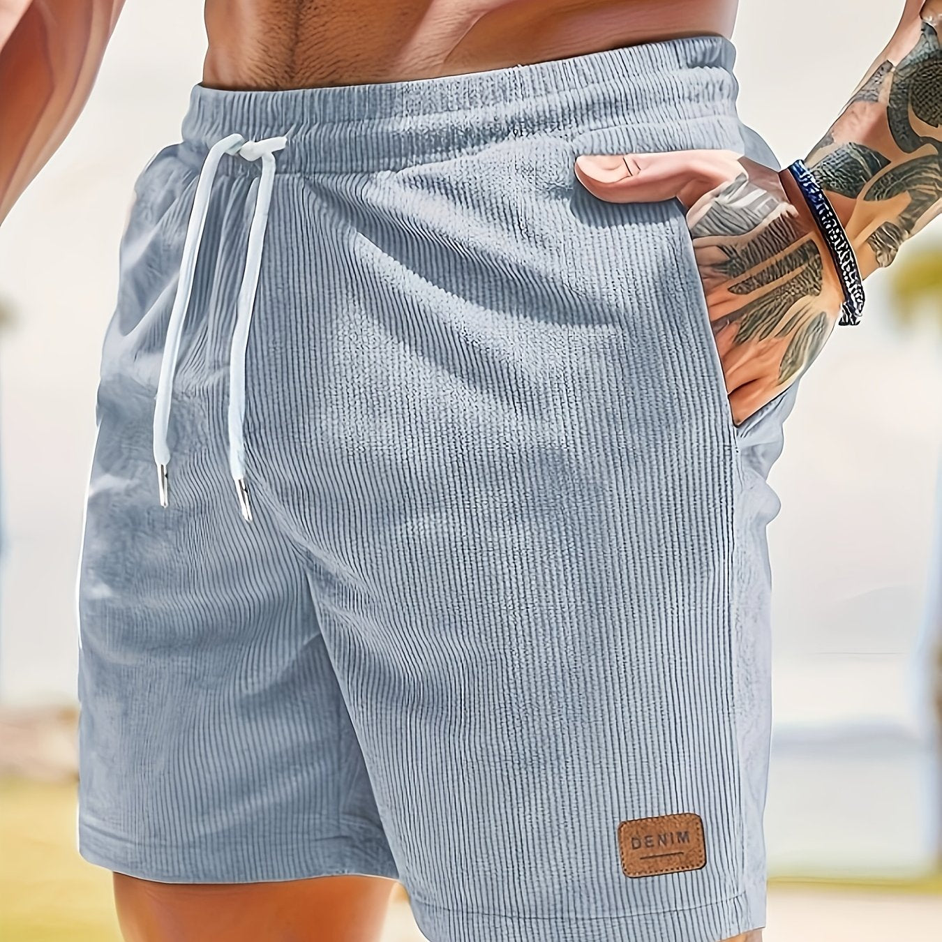Herren Cord Kurze Sommer Bermuda Shorts