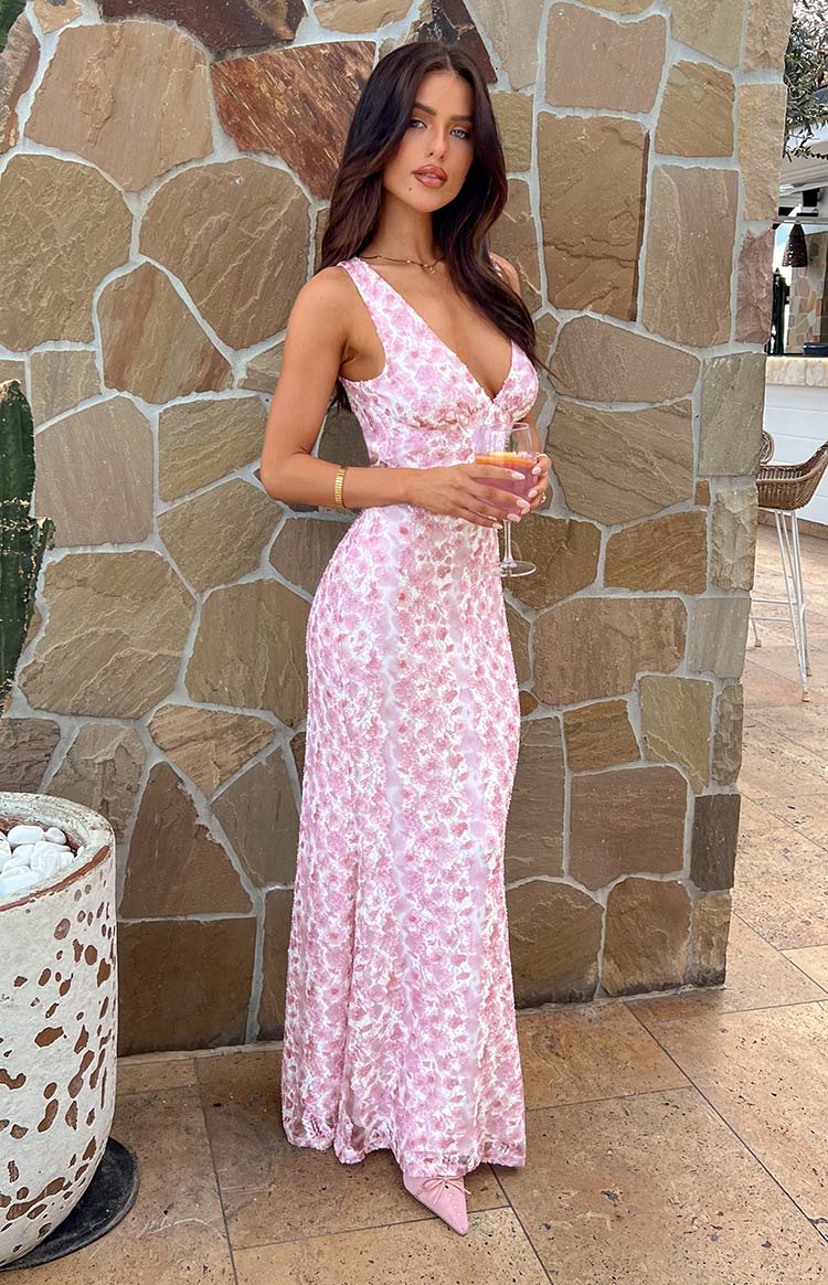 Damen Sommer V-Ausschnitt Hochzeitsgast Maxikleid