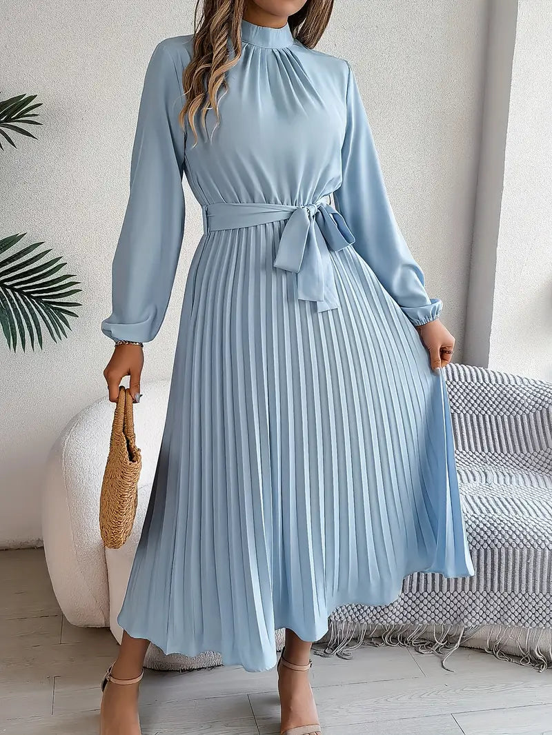 Damen Sommer Plissierter Abend Midikleid
